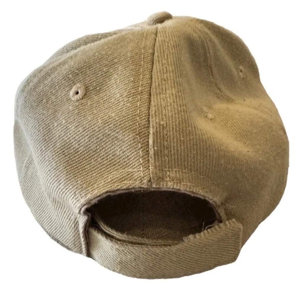 Florida Souvenir Hat Khaki Tan Blue Dolphin Palm Tree Beach Baseball Cap Mens